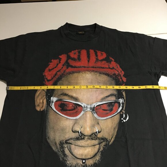 Dennis Rodman Red Head Mega Print T-Shirt XL Faded Black - Picture 6 of 7